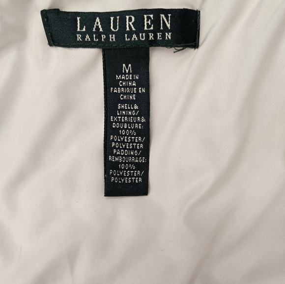 RALPH LAUREN Women's Cream Quilted Lightweight Puffer Jacket. Size medium - Picture 11 of 13